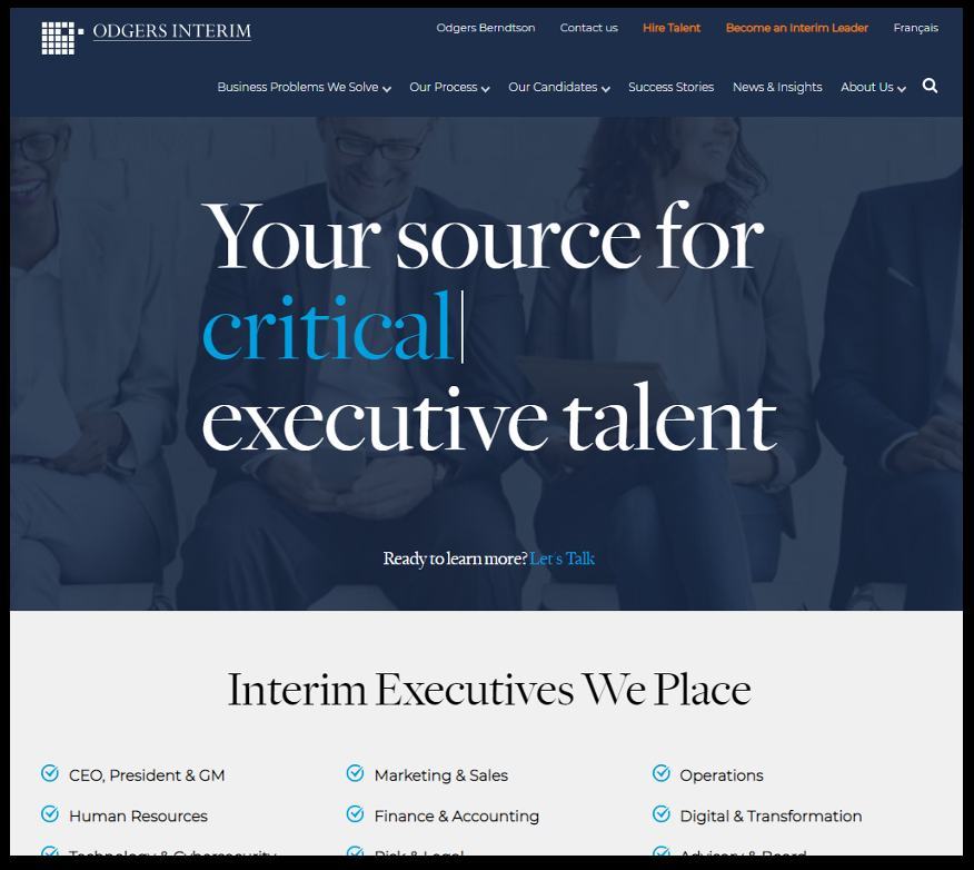 Odgers Interim website