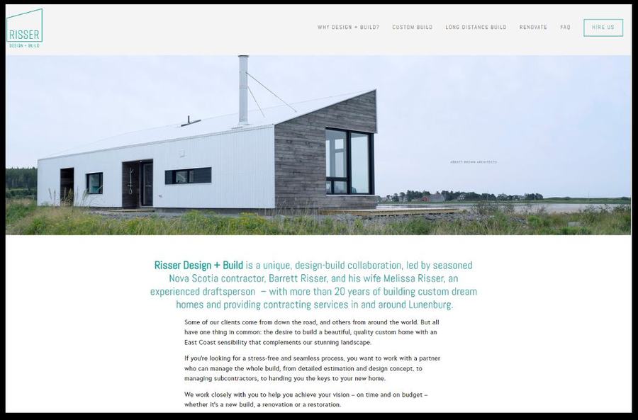 Risser Design and Build website
